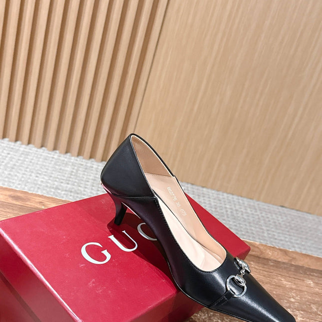 GUCCI 26S VITTORIA PUMPS 60 MM IN BLACK LAMBSKIN