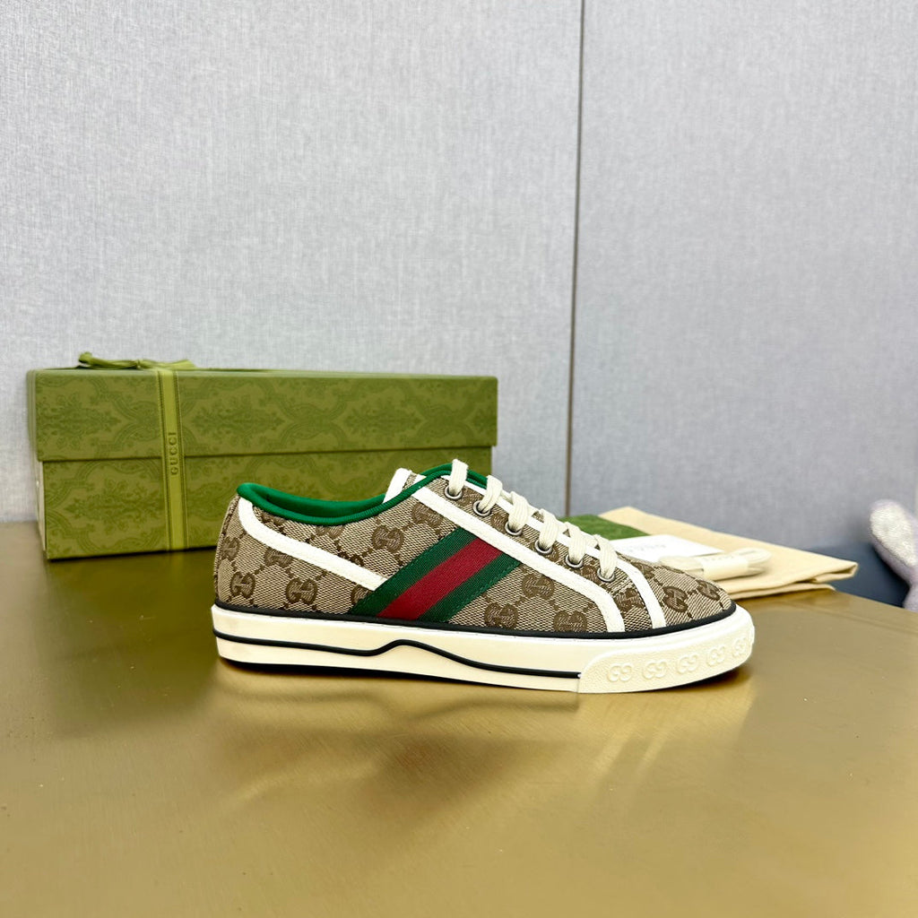 GG TENNIS 1977 TRAINER LIGHT BROWN CANVAS WITH BLACK TRIM