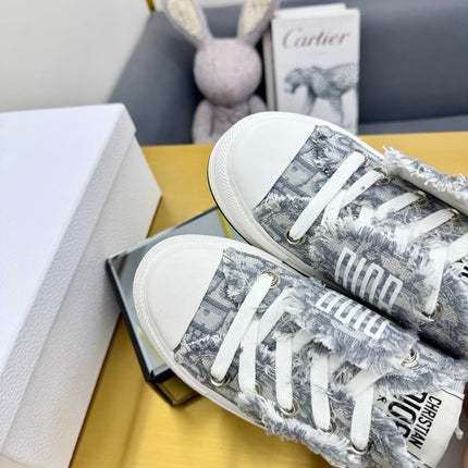 DIOR 26S LOW-TOP PLATFORM SNEAKER 50MM IN GREY AND WHITE OBLIQUE CANVAS