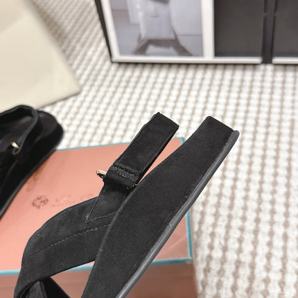 LP 26S CROSS-STRAP SANDALS IN BLACK SUEDE