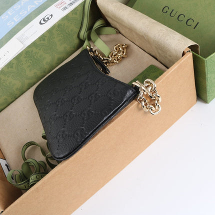 GUCCI 26S MINI BAG 23 IN BLACK CALFSKIN