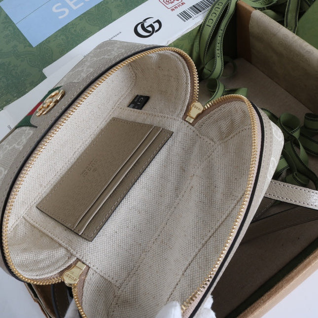 GUCCI 26S MINI CROSSBODY BAG 20 IN TAUPE CANVAS