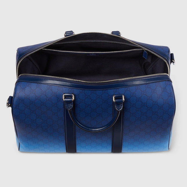 GUCCI 26S DUFFLE BAG 30 IN BLUE GRADIENT CANVAS