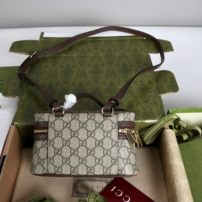 GUCCI 26S MINI CROSSBODY BAG 20 IN BEIGE CANVAS