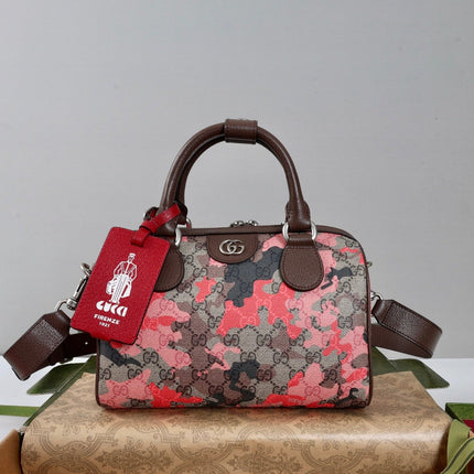 GUCCI 26S BOSTON BAG 25 IN MULTICOLOR CANVAS STYLE 1