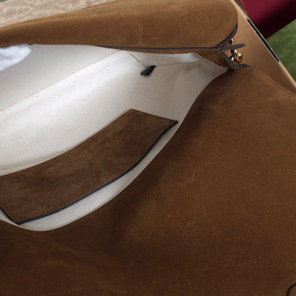 GUCCI 26S SHOULDER BAG 36 IN BROWN SUEDE
