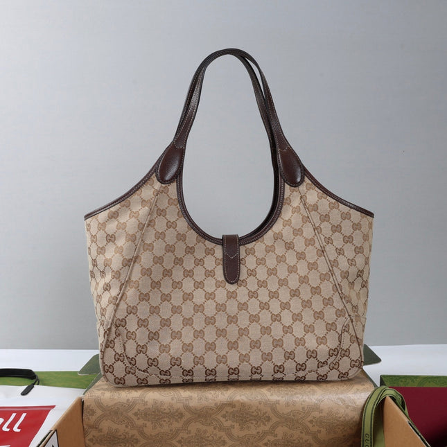 GUCCI 26S TOTE BAG 26 IN BEIGE CANVAS