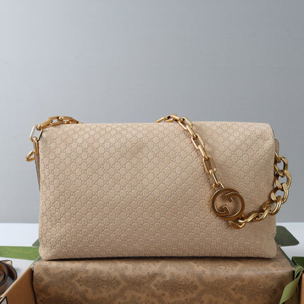GUCCI 26S SHOULDER BAG 36 IN BEIGE SUEDE