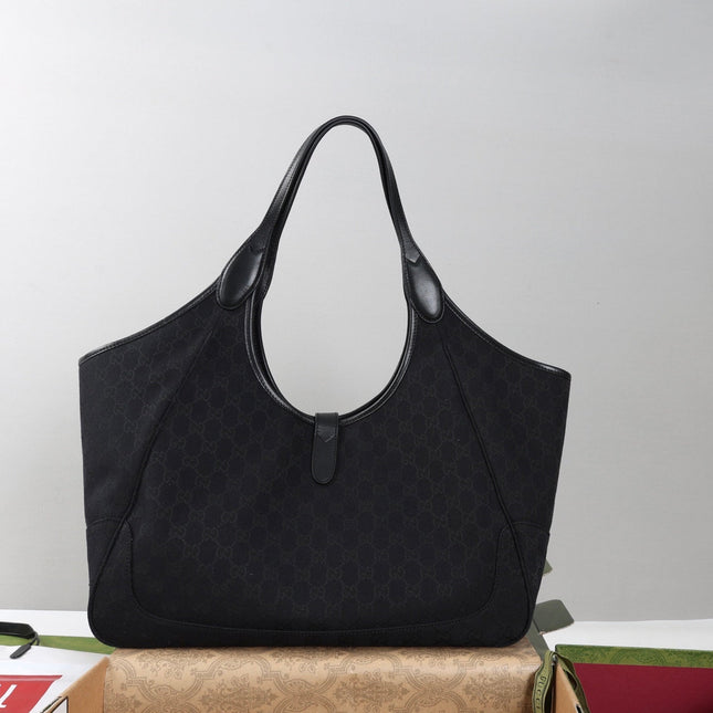 GUCCI 26S TOTE BAG 40 IN BLACK CANVAS