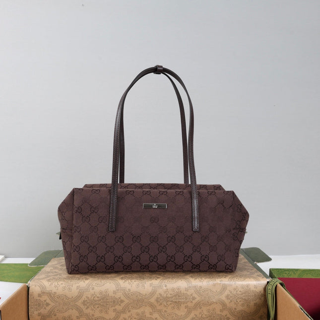 GUCCI 26S BOSTON BAG 29 IN BROWN DENIM