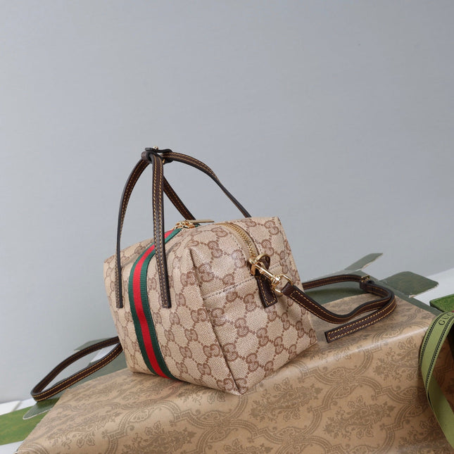 GUCCI 26S MINI DUFFLE BAG 19 IN BEIGE DENIM