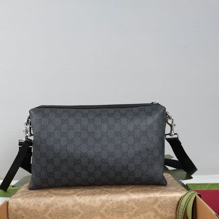 GUCCI 26S CROSSBODY BAG 33 IN BLACK CANVAS
