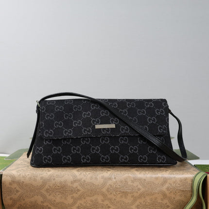 GUCCI 26S SHOULDER BAG 31 IN BLACK CANVAS