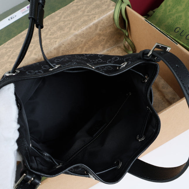 GUCCI 26S BUCKET BAG 21 IN BLACK DENIM