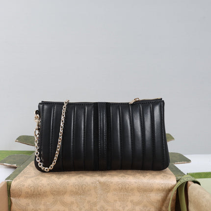 GUCCI 26S MINI SHOULDER BAG 26 IN BLACK CALFSKIN WITH GG LOGO GOLD