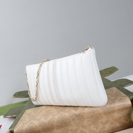 GUCCI 26S MINI SHOULDER BAG 26 IN WHITE CALFSKIN WITH GG LOGO GOLD