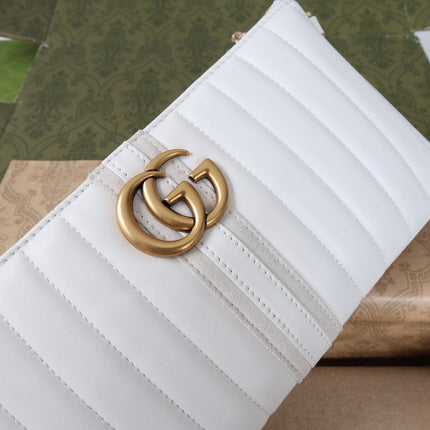 GUCCI 26S MINI SHOULDER BAG 26 IN WHITE CALFSKIN WITH GG LOGO GOLD