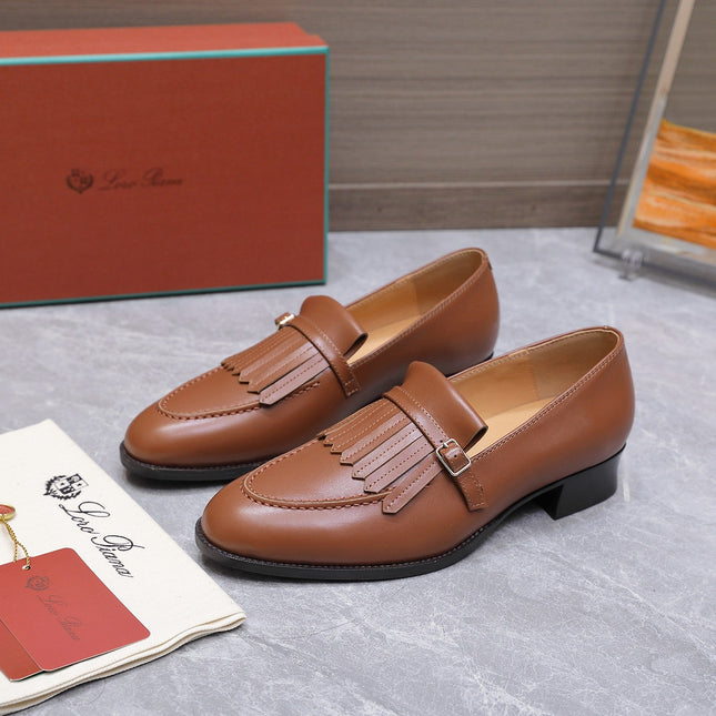 LP 26S SERGIO TASSEL LOAFERS IN CARAMEL BROWN CALFSKIN GOLD HARDWARE
