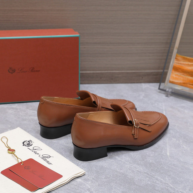 LP 26S SERGIO TASSEL LOAFERS IN CARAMEL BROWN CALFSKIN GOLD HARDWARE