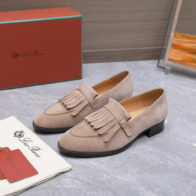 LP 26S SERGIO TASSEL LOAFERS IN LIGHT BROWN SUEDE GOLD HARDWARE