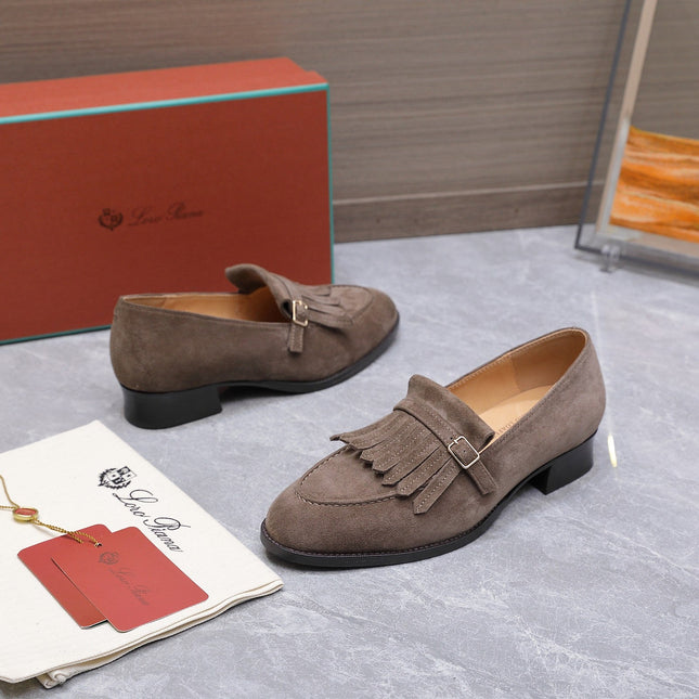LP 26S SERGIO TASSEL LOAFERS IN BROWN SUEDE GOLD HARDWARE