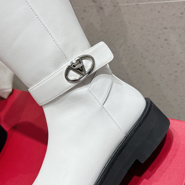 VALENTINO 25S KNEE-HIGH BOOTS IN WHITE CALFSKIN STYLE 9