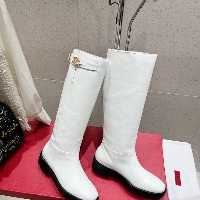 VALENTINO 25S KNEE-HIGH BOOTS IN WHITE CALFSKIN STYLE 6