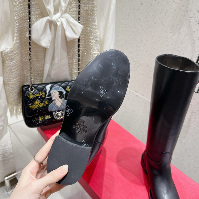 VALENTINO 25S KNEE-HIGH BOOTS IN BLACK CALFSKIN STYLE 4