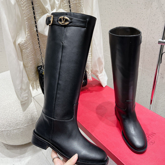 VALENTINO 25S KNEE-HIGH BOOTS IN BLACK CALFSKIN STYLE 4