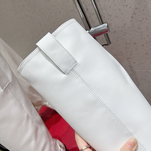 VALENTINO 25S KNEE-HIGH BOOTS IN WHITE CALFSKIN STYLE 3