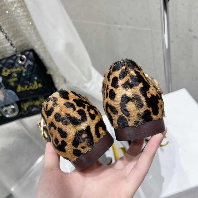 CHLOÉ 26S MARY JANE FLATS IN LEOPARD PRINT PONY HAIR
