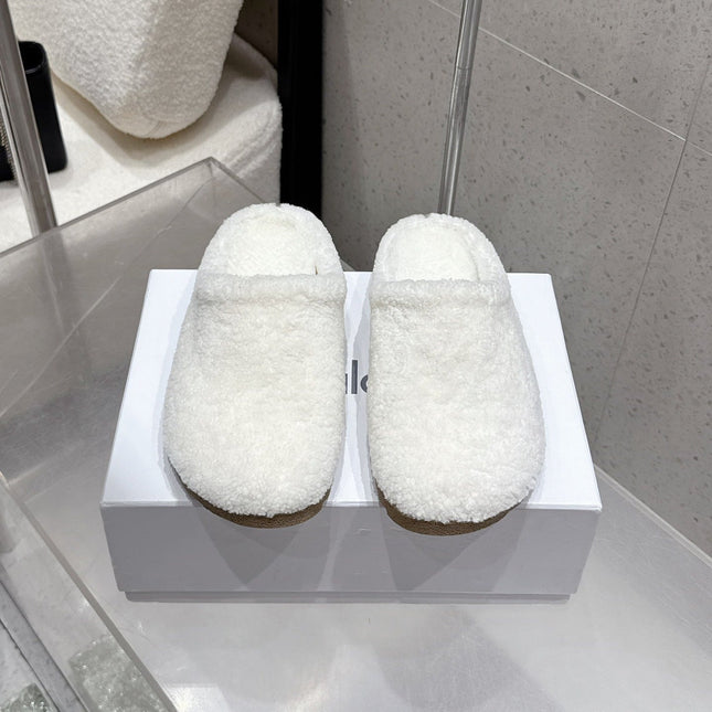 ALO 25S BIRKENSTOCK CLOGS IN WHITE WOOL