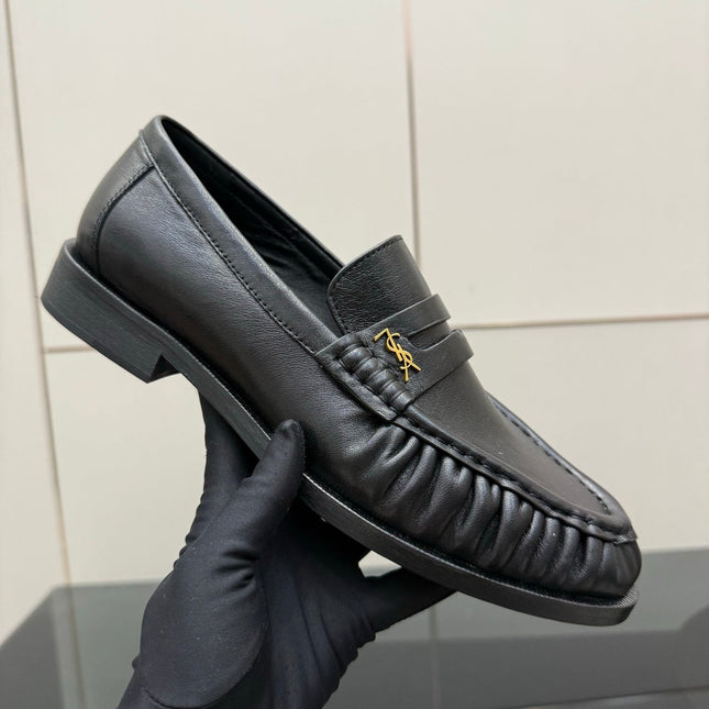 YSL DNA LOAFERS IN BLACK CALFSKIN GOLD HARDWARE