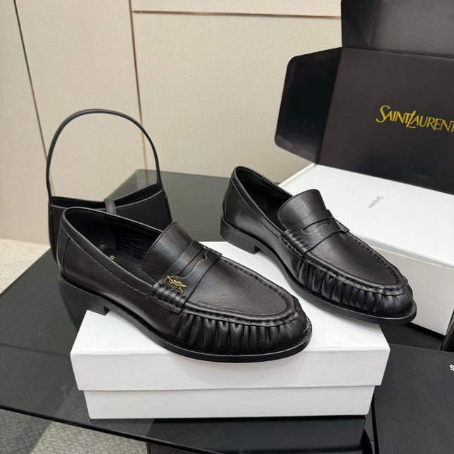 YSL DNA LOAFERS IN BLACK CALFSKIN GOLD HARDWARE
