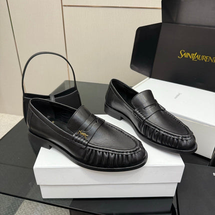 YSL DNA LOAFERS IN BLACK CALFSKIN GOLD HARDWARE