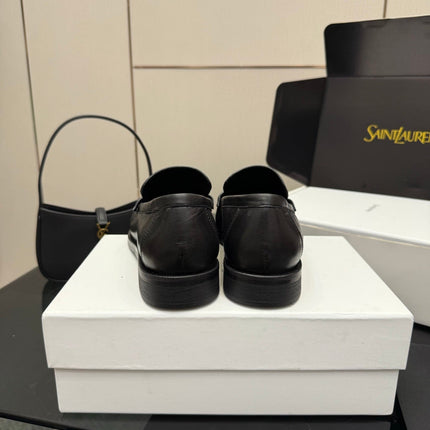 YSL DNA LOAFERS IN BLACK CALFSKIN GOLD HARDWARE