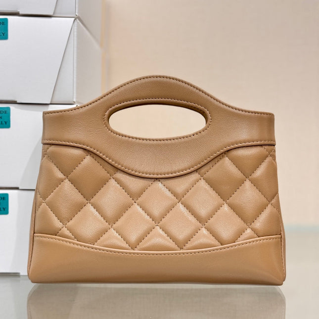 CHANEL 25S SHOPPING BAG 20 CM IN DARK BEIGE LAMBSKIN