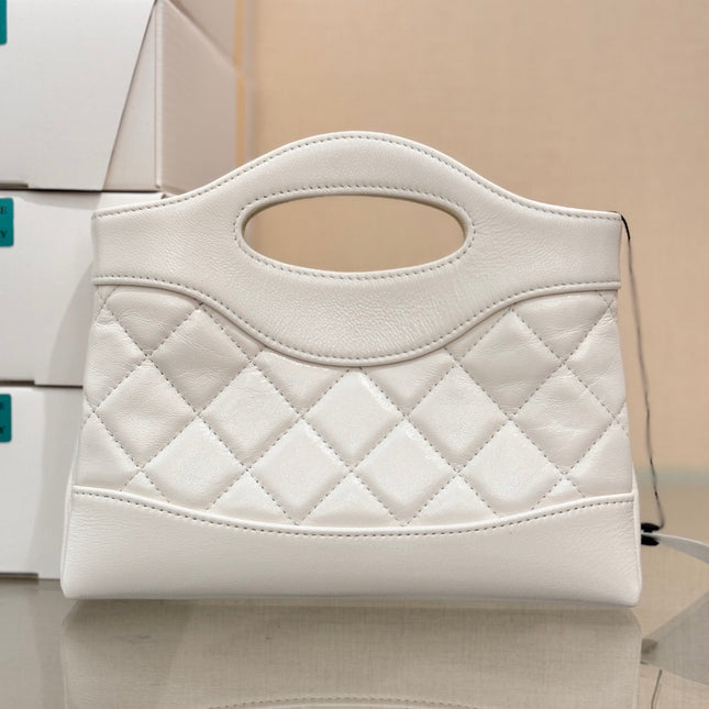 CHANEL 25S SHOPPING BAG 20 CM IN WHITE LAMBSKIN
