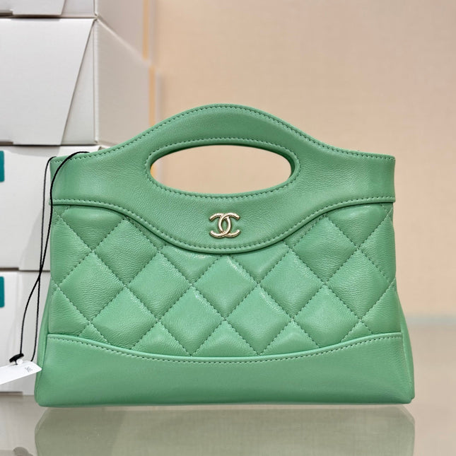 CHANEL 25S SHOPPING BAG 20 CM IN SAGE GREEN LAMBSKIN
