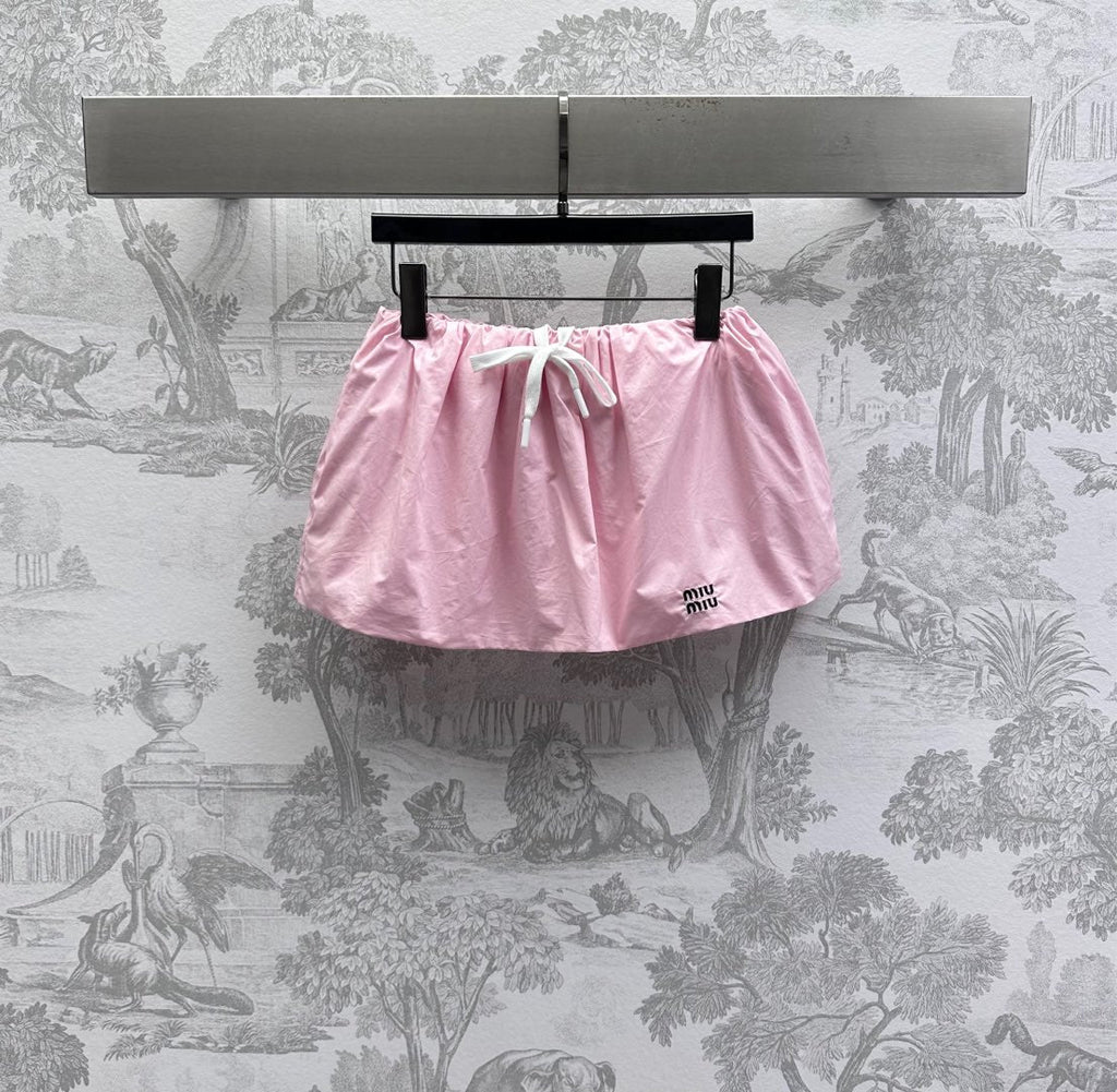 MIUMIU PLEATED DRAWSTRING MINI SKIRT 267800
