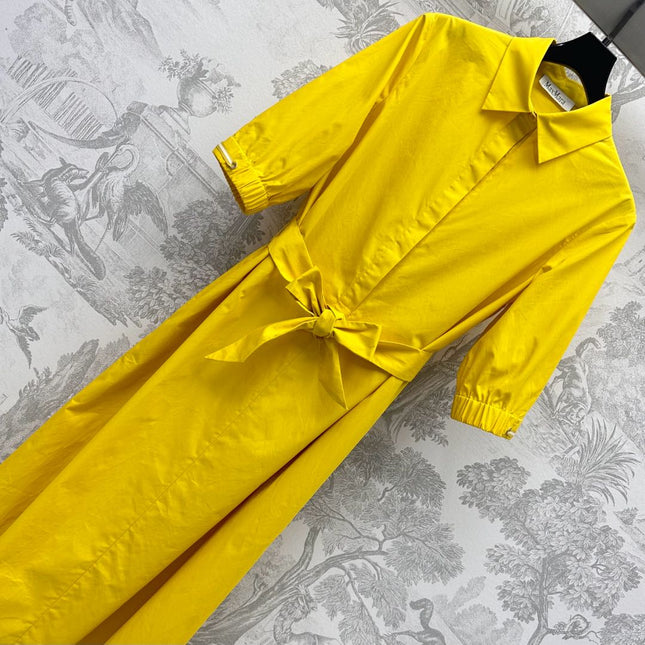 MAX MARA BELTED DRESS WITH LAPEL COLLAR 267812