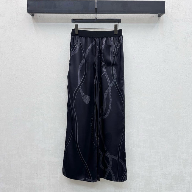 HERMES 26S SILK STRAIGHT LEG PANTS 581