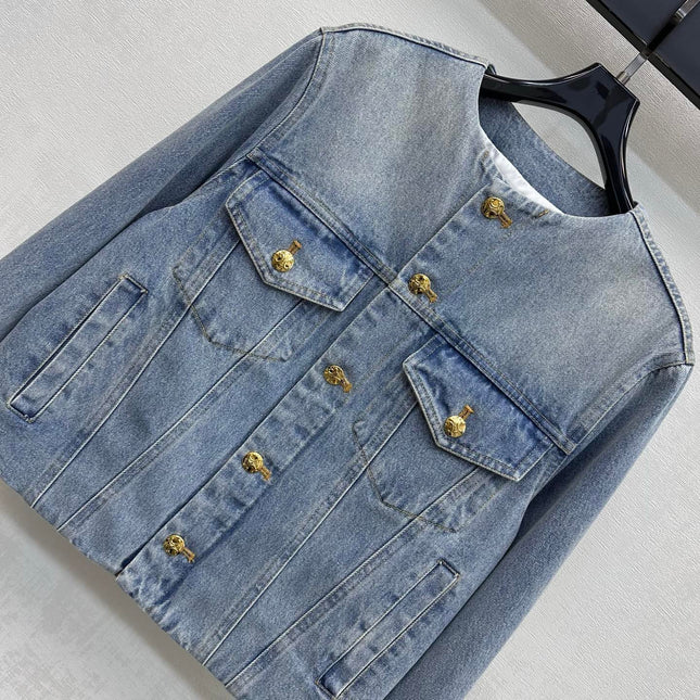 CELINE 26S CREW NECK DENIM JACKET 113