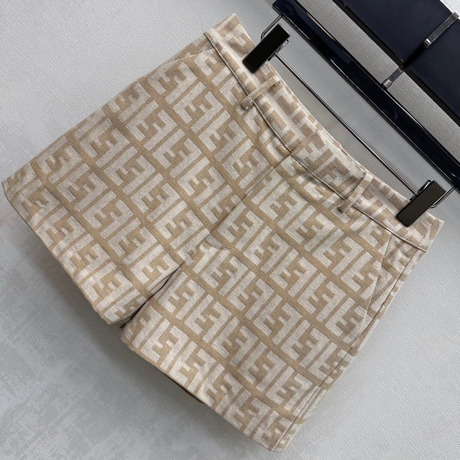 FENDI JACQUARD MOTIF SET IN BEIGE