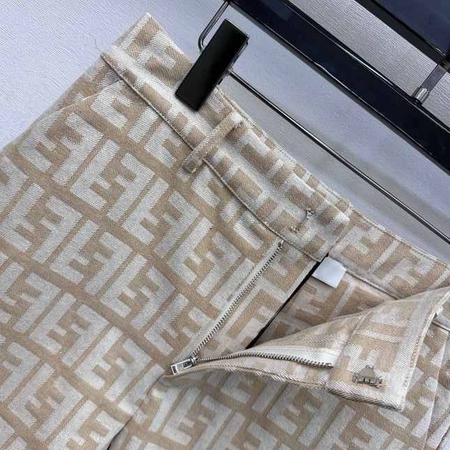 FENDI JACQUARD MOTIF SET IN BEIGE