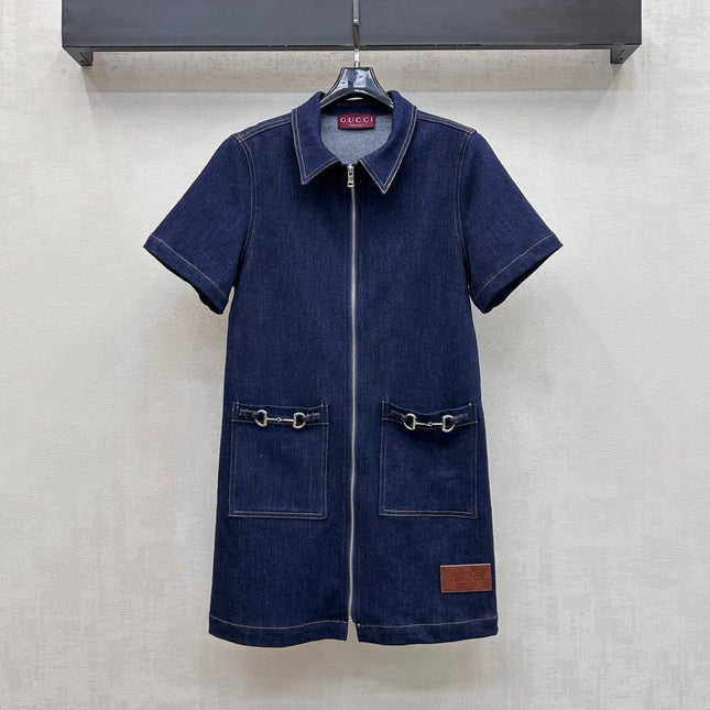 GUCCI 26S ZIP FRONT DENIM DRESS 299