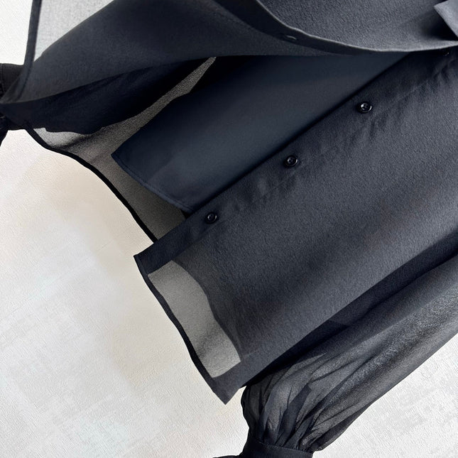 GUCCI 26S LONG-SLEEVE BOW-TIE BLOUSE 476