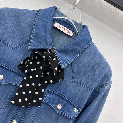 VALENTINO 26S LONG-SLEEVE DENIM SHIRT 348