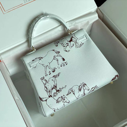 BIRKIN 25 BAG IN WHITE CALFSKIN WITH COLORFUL STICKER 228763