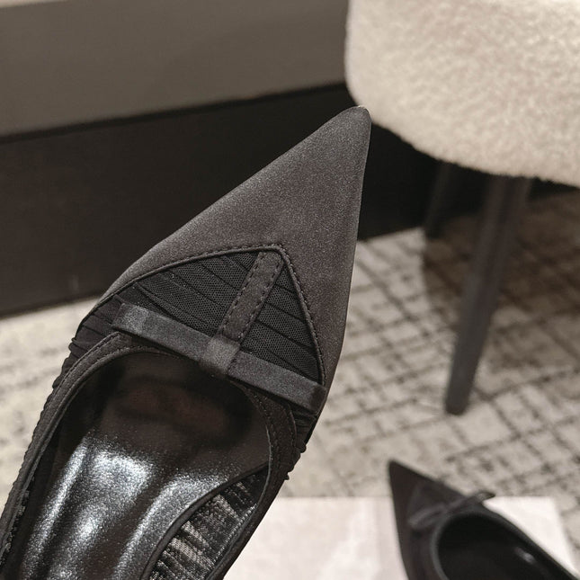 JIMMY CHOO 26S POINTED-TOE HIGH HEELS 65 MM IN BLACK FABRIC